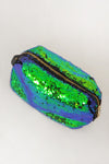 Make up bag sequins - green