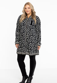 Cardi Jacket wide bottom GIRAFFE - black - #1