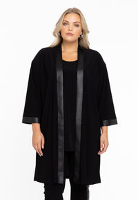 Cardigan with faux leather DOLCE - black - #2