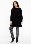 Tunic wide bottom folded collar DOLCE - black