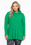 Tunic asymmetric collar RIB - green - #2