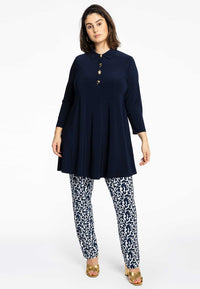 Tunic wide bottom buttons DOLCE - blue - #1