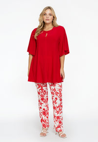 Tunic wide bottom slit DOLCE - red - #1