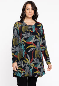 Tunic Wide Bottom PALM LEO - black - #2