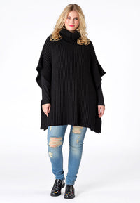 Poncho high neck - black - #1
