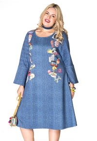 Dress denim/emoji - blue - #2