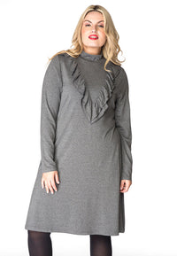 Dress turtle neck ruffled - grey - #2
