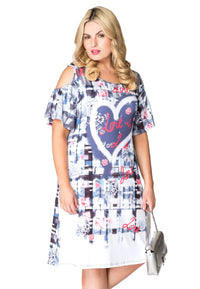 Dress cold shoulder love - blue - #2