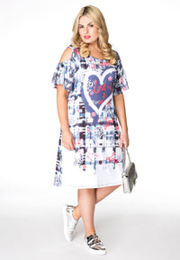 Dress cold shoulder love - blue - #1