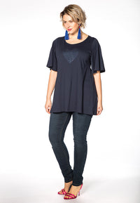 Tunic flare heart UNI - blue - #1