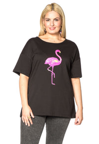 Shirt wide flamingo - black - #2