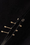 Jacket denim metal rings - black - #5