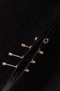 Jacket denim metal rings - black - #5