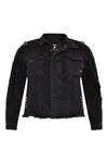 Jacket denim metal rings - black - #4