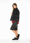 Jacket denim metal rings - black - #1
