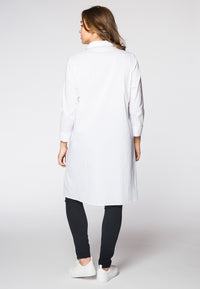Blouse long placket short - white - #3