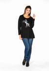 Tunic flare paillet horse - black