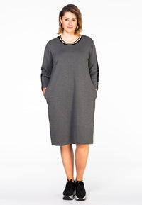 Dress sequin stripe INTERLOCK - grey - #2