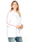 Blouse A-line taped sleeves - white - #2