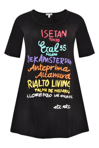 Tunic wide bottom TEXT - black - #3