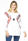 Shirt wide long sleeve STARS - white - #1