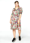 Dress v-neck FLORA - pink - #1