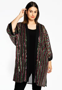 Kimono sequins RAINBOW - black - #1