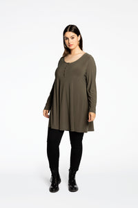 Tunic wide bottom buttoned DOLCE - green - #1