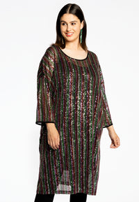 Dress sequins RAINBOW - black - #2