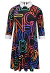 Dress white collar NEON - black - #4