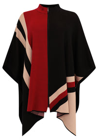 Poncho cardigan zip - black - #3