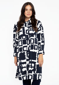 Tuniek met gesmokte details ABSTRACTTunic smock sleeve ABSTRACT - blue - #2