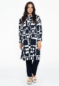 Tuniek met gesmokte details ABSTRACTTunic smock sleeve ABSTRACT - blue - #1