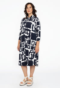 Dress button midi ABSTRACT - blue - #1