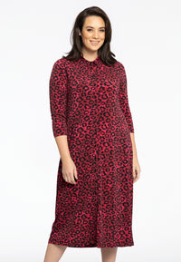 Dress Button Midi RED LEO - red - #1