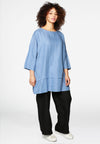 Blouse-tunic layered LINEN - indigo - #1
