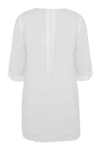 Tunic-blouse A-line LINEN - white - #3