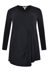 Tunic pleated drape waist - blue - #3