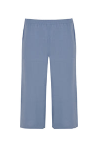 Trousers wide-fit 7/8 LINEN - indigo - #4