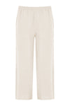 Trousers wide-fit long linen - ecru
