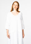 Dress A-line pockets linen - white - #1