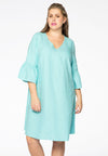 Dress frill sl. LINEN - blue - #2