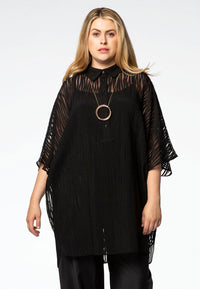 Blouse viscose stripe - black - #2