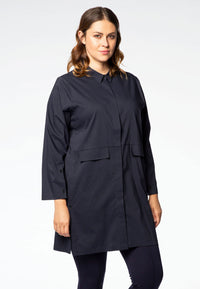 Blouse met splitten STRETCH KATOENShirt slits COTTON STRETCH - blue - #2