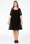 Dress viscose stripe - black - #1