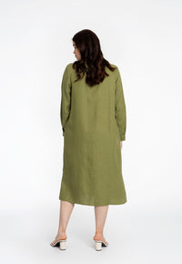 Blouse long LINEN - green - #3