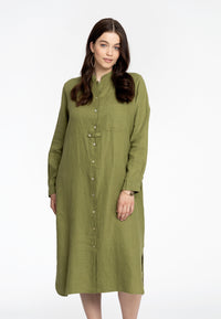 Blouse long LINEN - green - #1