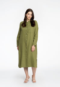 Blouse long LINEN - green - #2