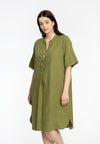 Tunic front pleat LINEN - green - #2
