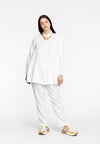 Blouse zipper LINEN - white - #1
